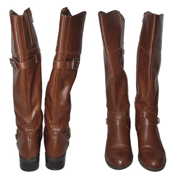 Alfani Fidoe Over Calf Faux Leather Tall Riding Boot Women's 5 - Picture 2 of 8